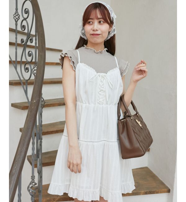  「ノースリフリルメロウリブトップス」|Tシャツ・カットソー|モカ