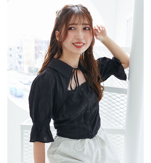  「デコルテオープンブラウス」|シャツ・ブラウス|