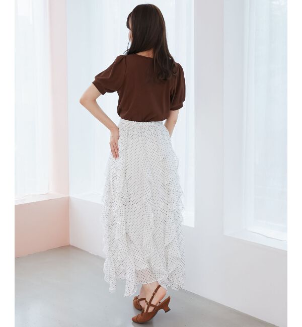  「ギャザードッキングカットトップス」|Tシャツ・カットソー|