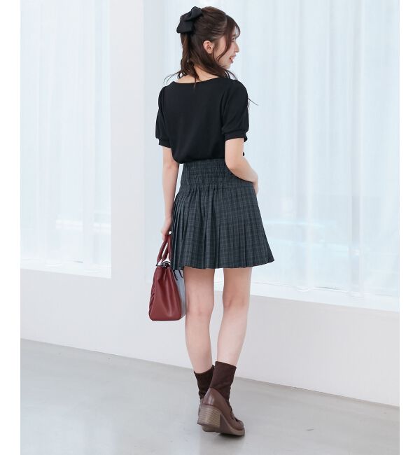  「ギャザードッキングカットトップス」|Tシャツ・カットソー|