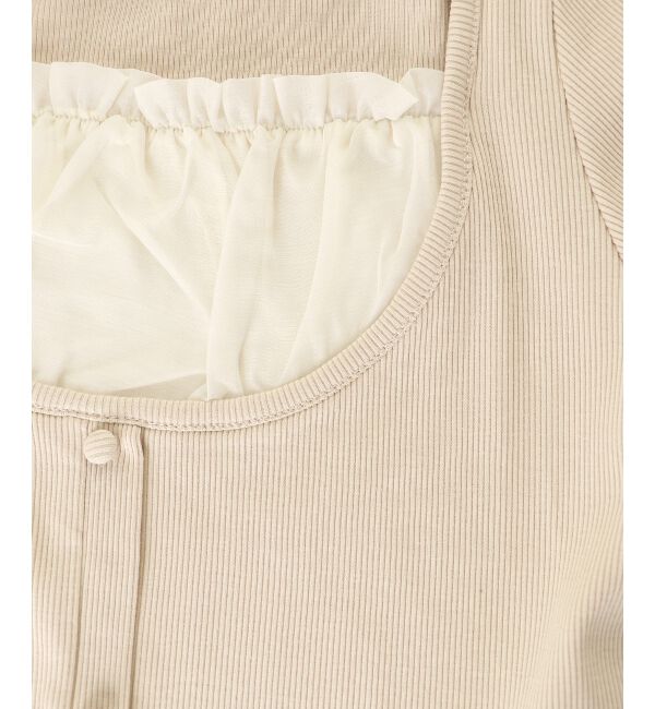  「ギャザードッキングカットトップス」|Tシャツ・カットソー|