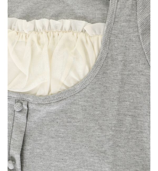  「ギャザードッキングカットトップス」|Tシャツ・カットソー|