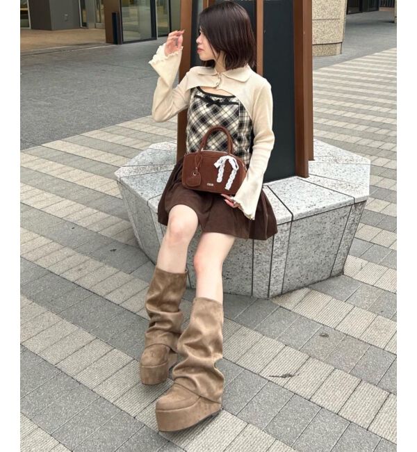  「ブーツカバーセット厚底ブーツ」|ショートブーツ|