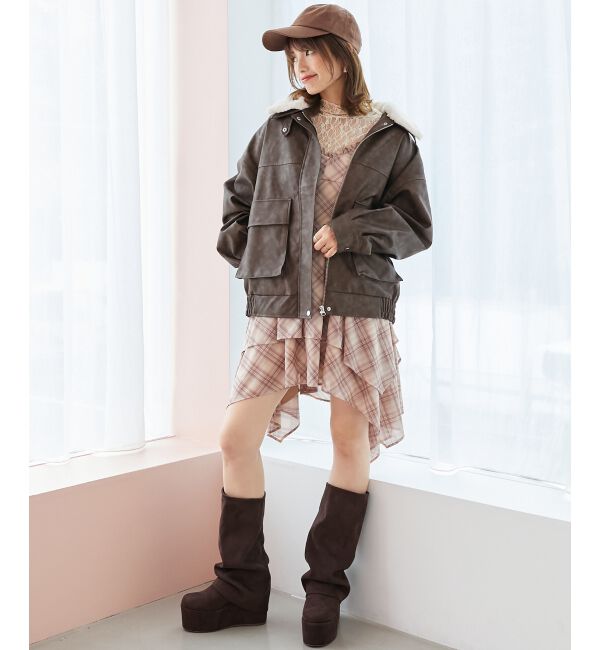  「ブーツカバーセット厚底ブーツ」|ショートブーツ|