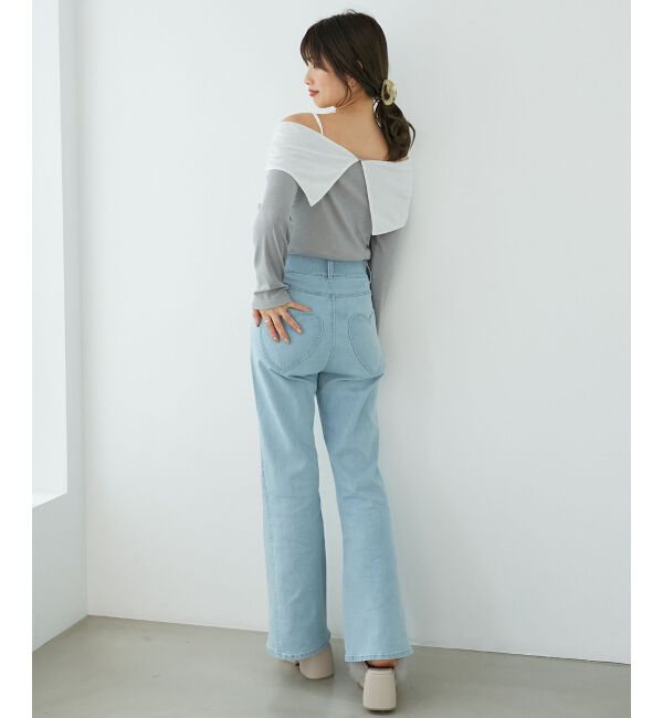  「オフショルリボントップス」|Tシャツ・カットソー|