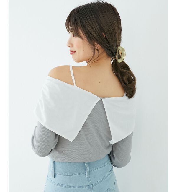  「オフショルリボントップス」|Tシャツ・カットソー|