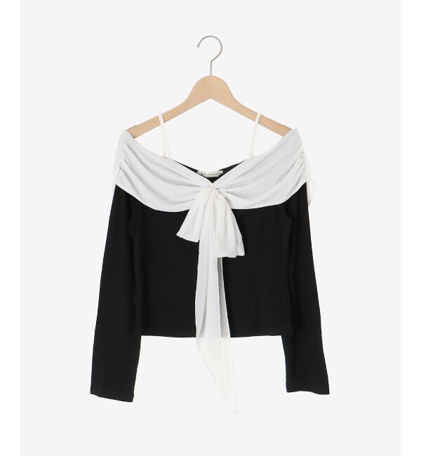  「オフショルリボントップス」|Tシャツ・カットソー|