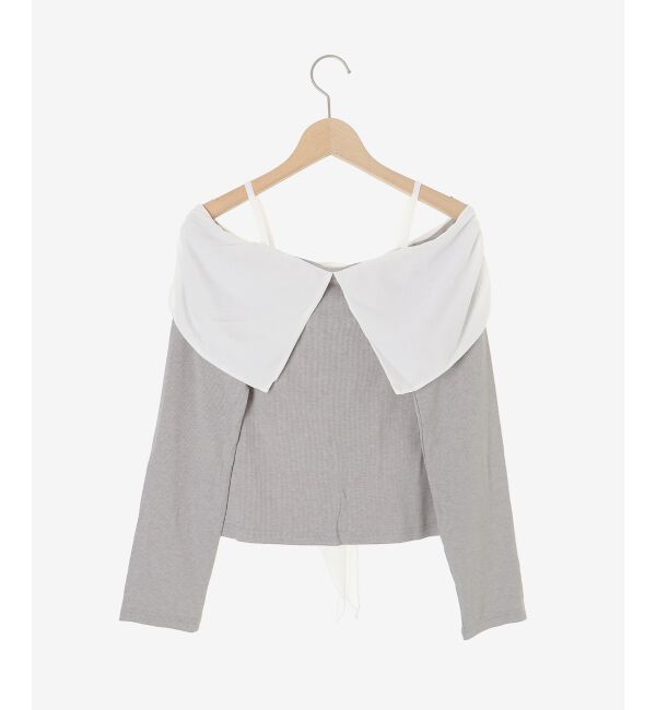  「オフショルリボントップス」|Tシャツ・カットソー|