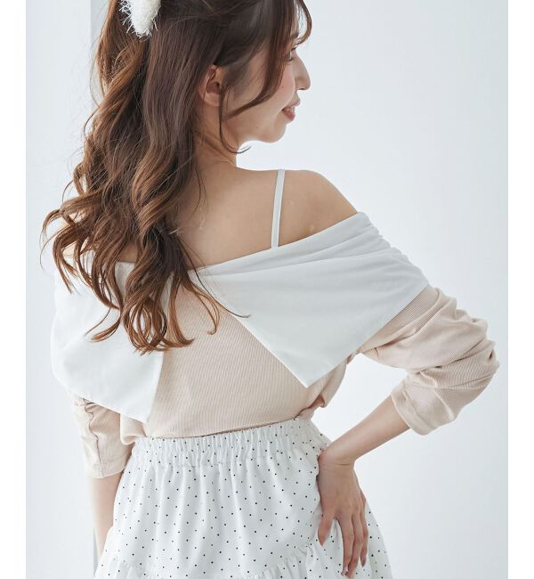  「オフショルリボントップス」|Tシャツ・カットソー|