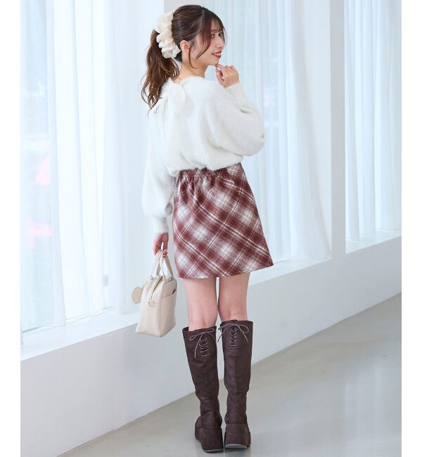  「バックリボン厚底ロングブーツ」|ロングブーツ|