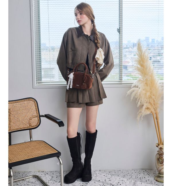  「バックリボン厚底ロングブーツ」|ロングブーツ|