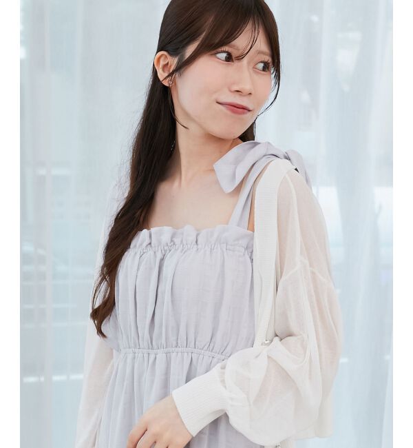  「肩リボンキャミワンピース」|ワンピース|