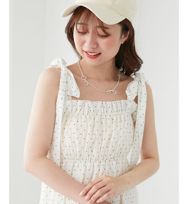  「肩リボンキャミワンピース」|ワンピース|