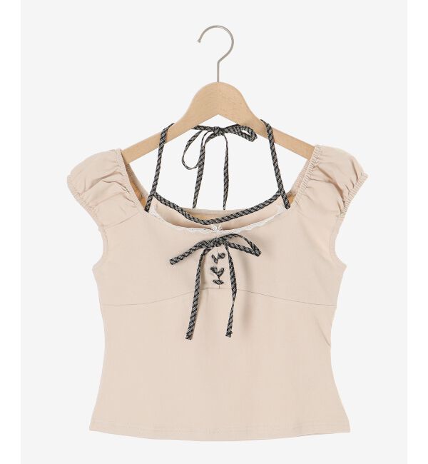  「配色ホルターネックトップス」|Tシャツ・カットソー|