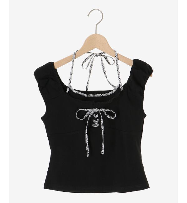  「配色ホルターネックトップス」|Tシャツ・カットソー|