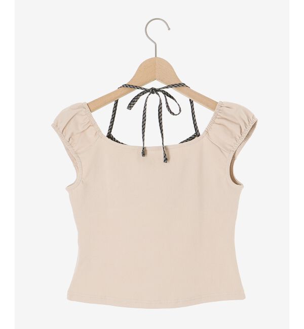  「配色ホルターネックトップス」|Tシャツ・カットソー|