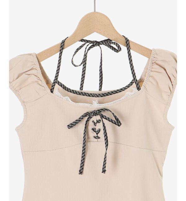  「配色ホルターネックトップス」|Tシャツ・カットソー|