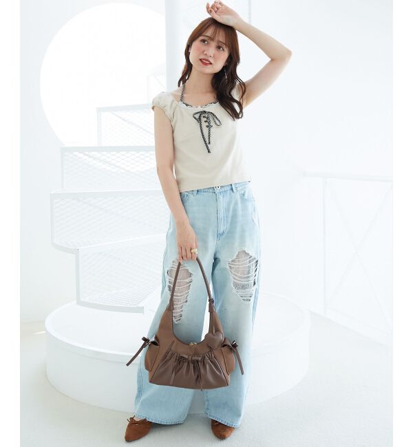  「配色ホルターネックトップス」|Tシャツ・カットソー|