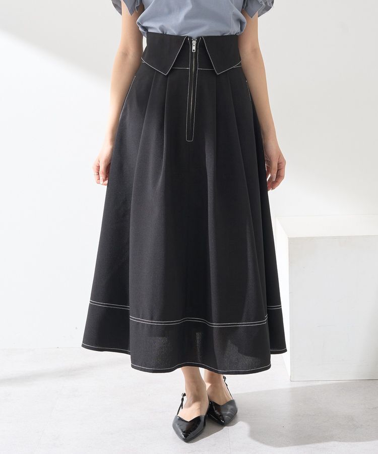earth music&ecology「フォールドオーバーウエストスカート」|フレア|