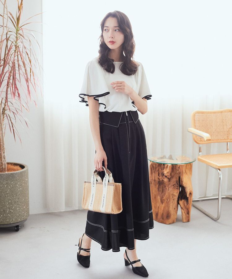 earth music&ecology「フォールドオーバーウエストスカート」|フレア|