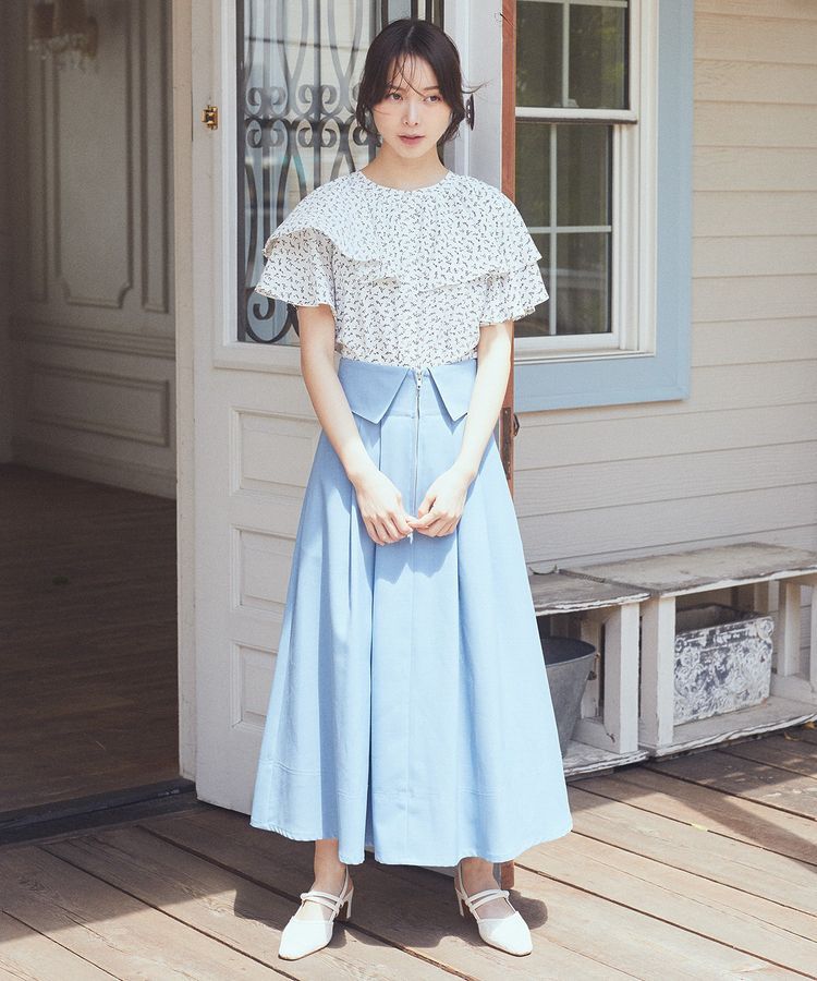 earth music&ecology「フォールドオーバーウエストスカート」|フレア|