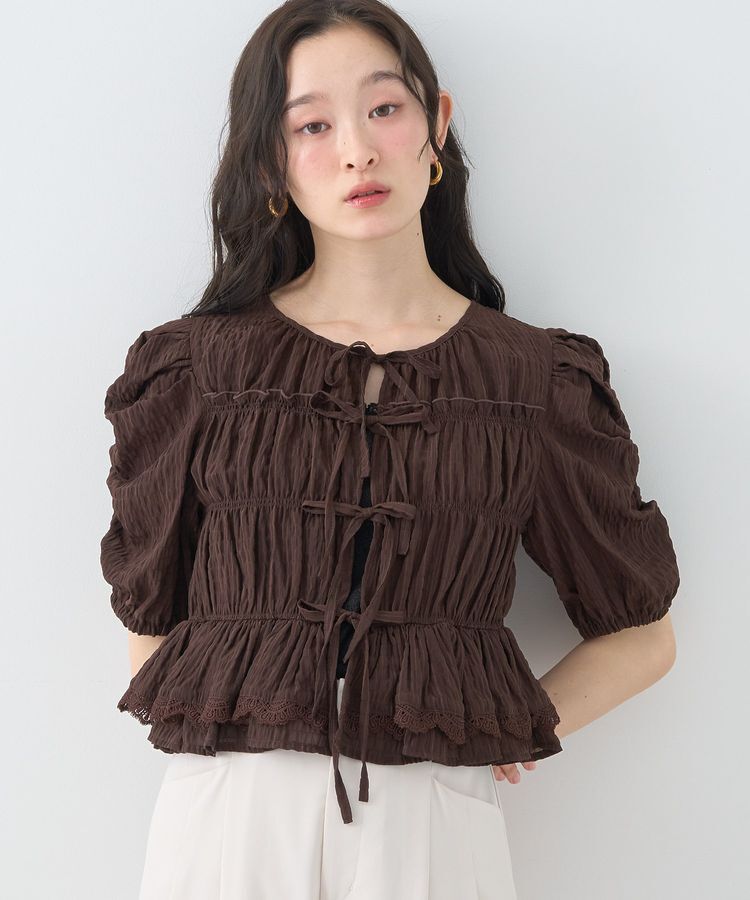 earth music&ecology「レースティアードシャーリングブラウス」|シャツ・ブラウス|