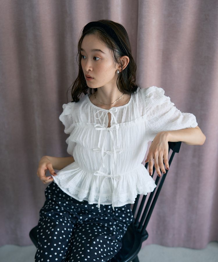 earth music&ecology「レースティアードシャーリングブラウス」|シャツ・ブラウス|