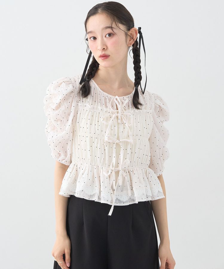 earth music&ecology「レースティアードシャーリングブラウス」|シャツ・ブラウス|