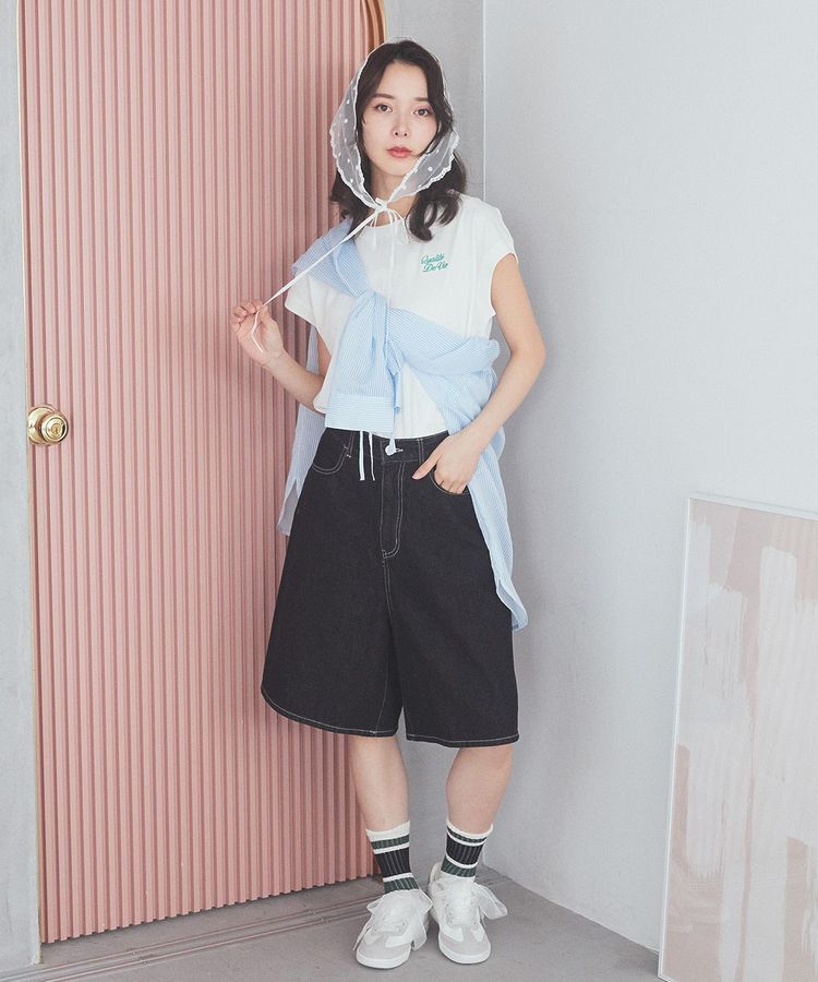 earth music&ecology「バックドロストシアーストライプオーバーシャツ」|シャツ・ブラウス|