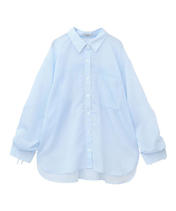 earth music&ecology「バックドロストシアーストライプオーバーシャツ」|シャツ・ブラウス|