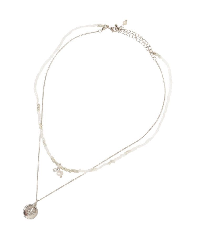 earth music&ecology「2SETビーズ&プレートネックレス」|ネックレス|