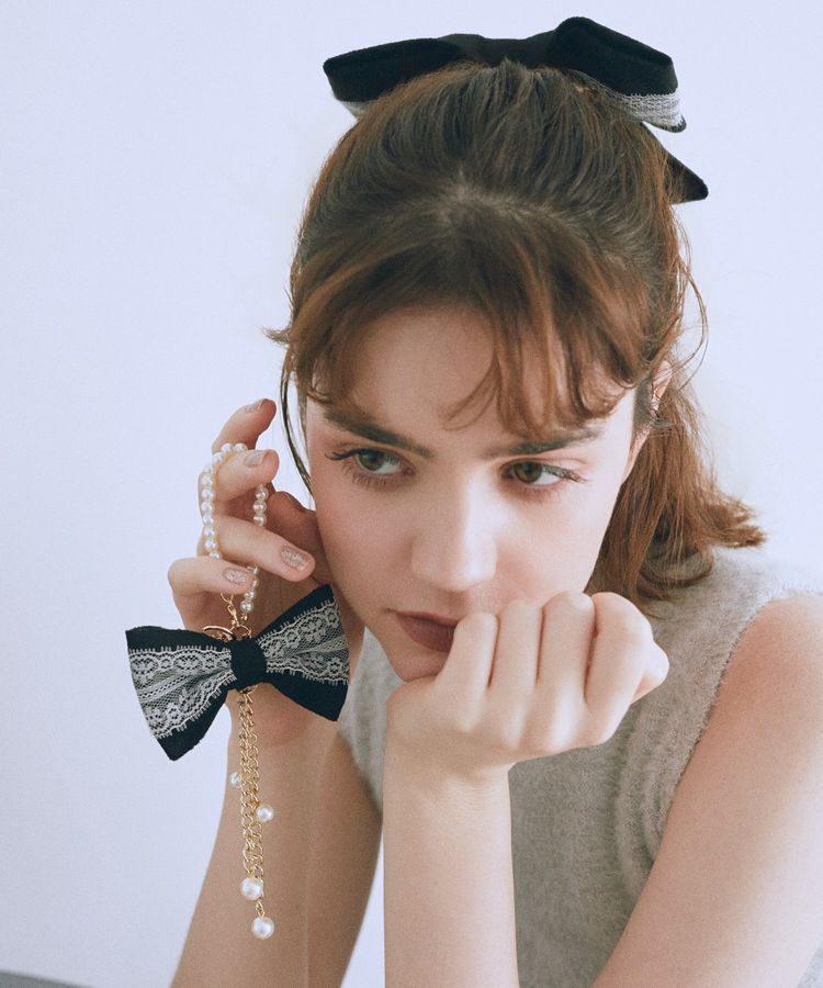 Maison de FLEUR「ベロアレースリボンチャーム」|その他|