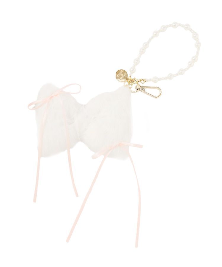 Maison de FLEUR「フェイクファーリボンチャーム」|その他|ホワイト