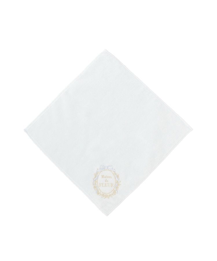 Maison de FLEUR「リボンフレーム刺繍タオルハンカチ」|ハンカチ|