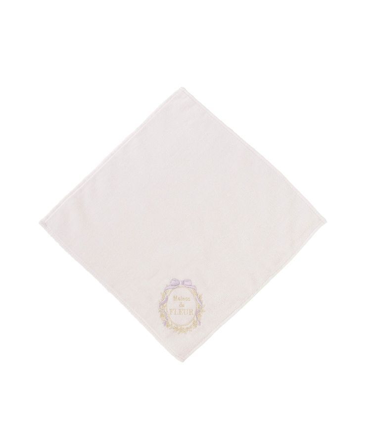 Maison de FLEUR「リボンフレーム刺繍タオルハンカチ」|ハンカチ|