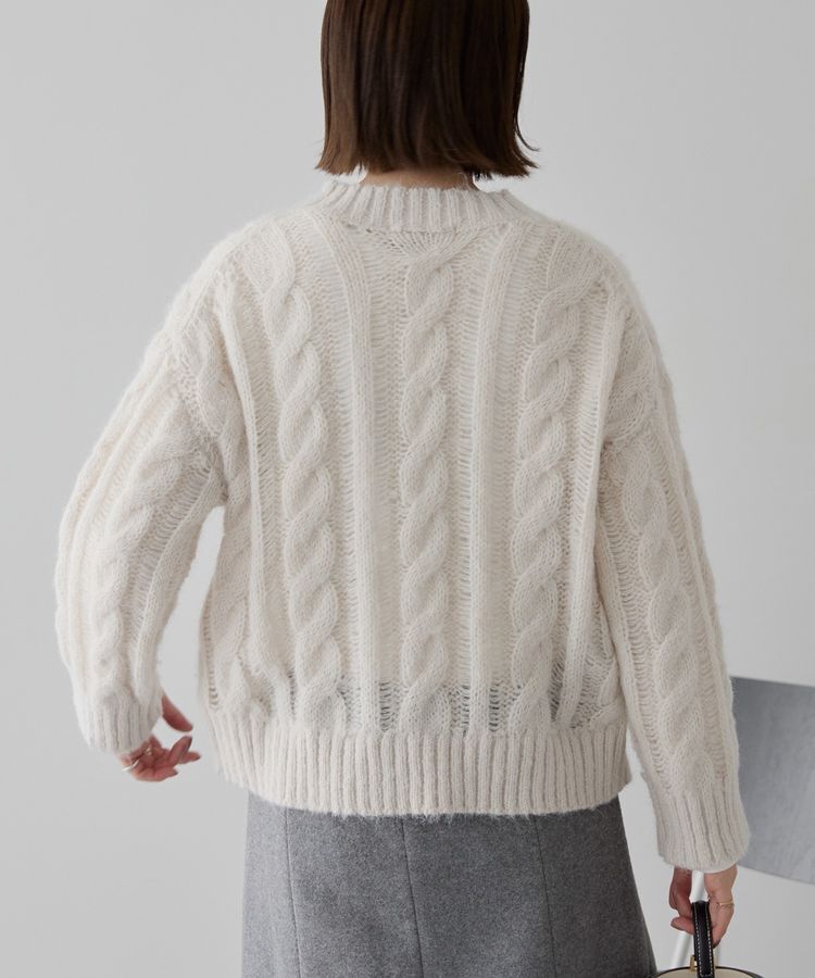 AMERICAN HOLIC「透かしケーブルニットプルオーバー」|ニット・セーター|