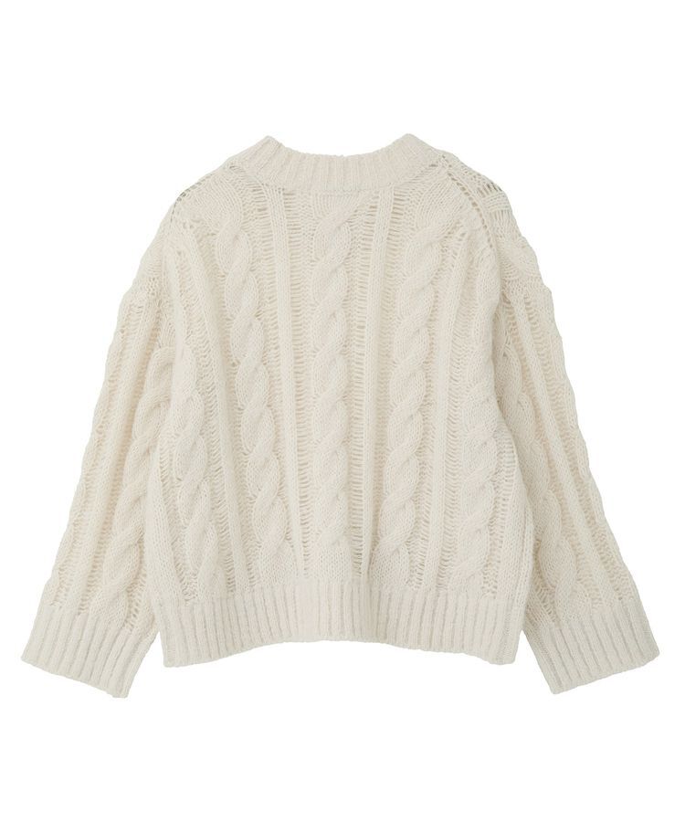 AMERICAN HOLIC「透かしケーブルニットプルオーバー」|ニット・セーター|