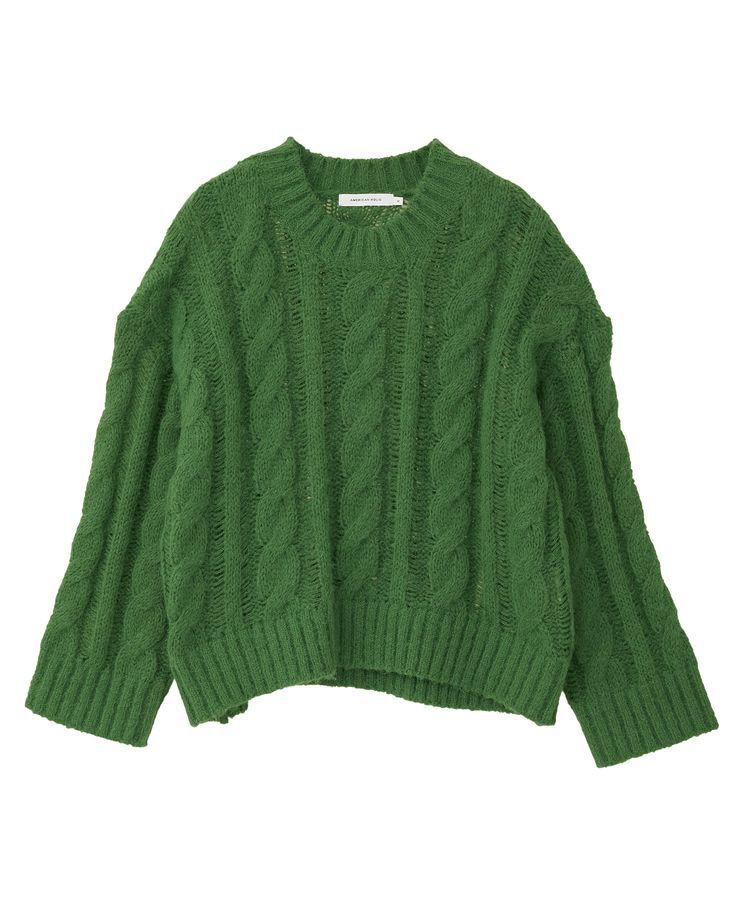 AMERICAN HOLIC「透かしケーブルニットプルオーバー」|ニット・セーター|