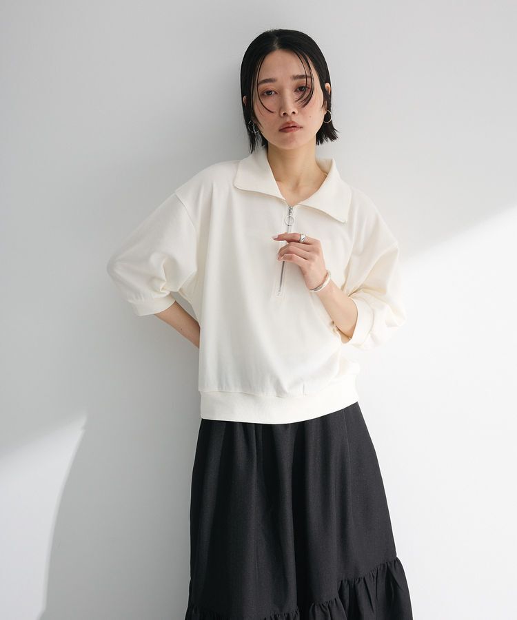 Green Parks「7分袖ハーフZIPプルオーバー」|スウェット・ジャージ|