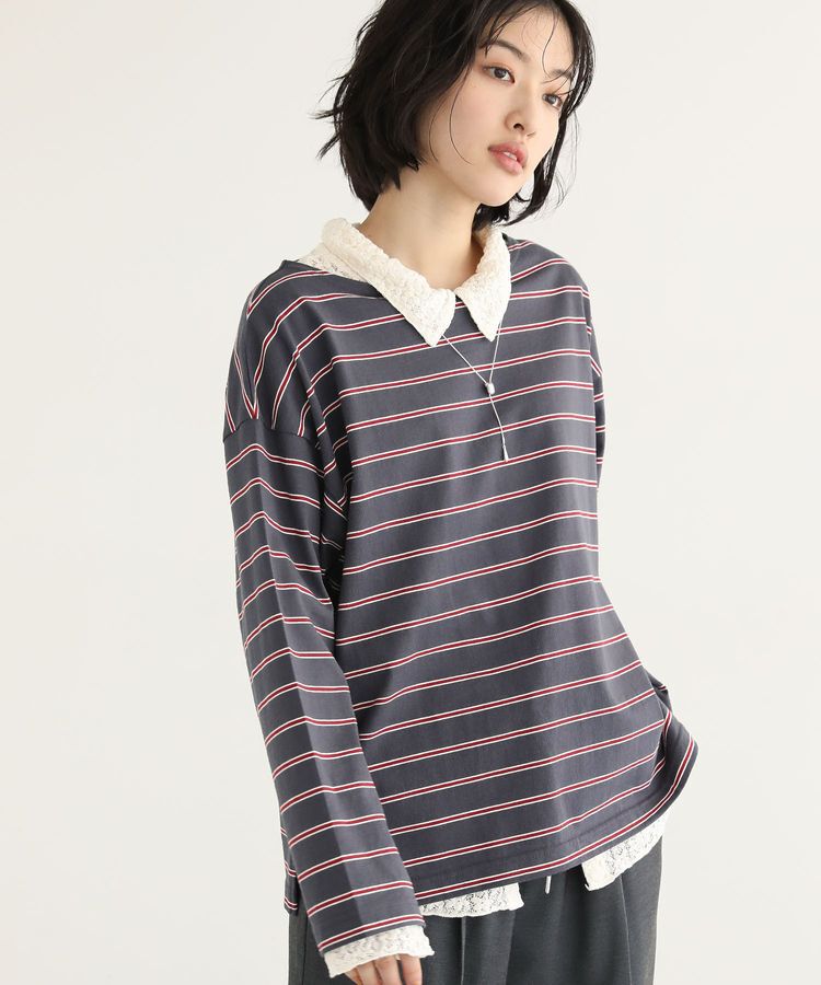 Green Parks「カットレースシャツプルオーバー」|Tシャツ・カットソー|