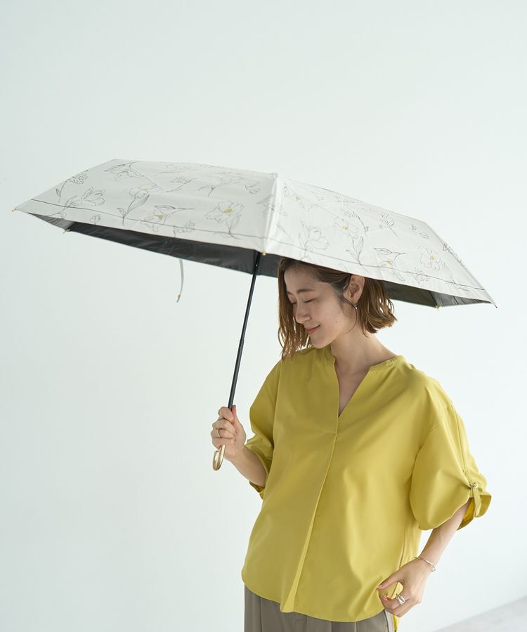 YECCA VECCA「【晴雨兼用】Wpc.遮光フラワードローイングミニ日傘」|傘|