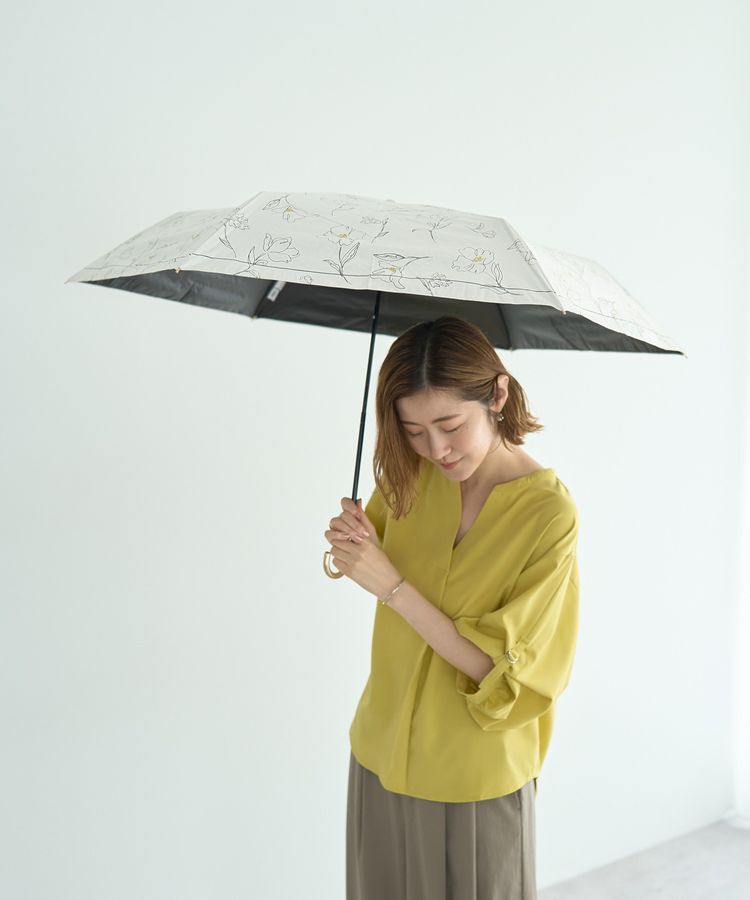 YECCA VECCA「【晴雨兼用】Wpc.遮光フラワードローイングミニ日傘」|傘|