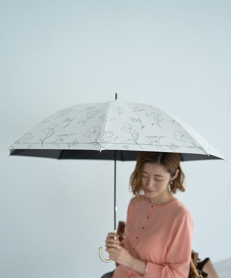 YECCA VECCA「【晴雨兼用】Wpc.遮光フラワードローイング日傘」|傘|