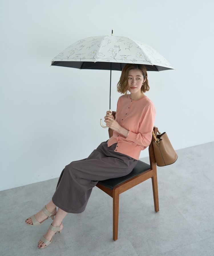YECCA VECCA「【晴雨兼用】Wpc.遮光フラワードローイング日傘」|傘|