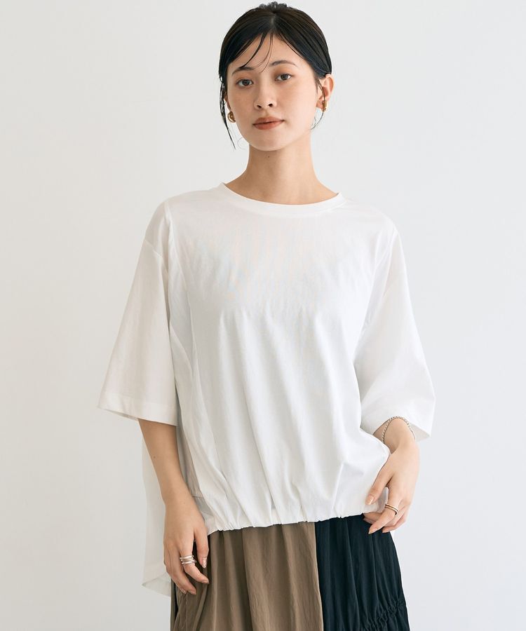 Editt by YECCA VECCA「素材MIXカットプルオーバー」|Tシャツ・カットソー|White