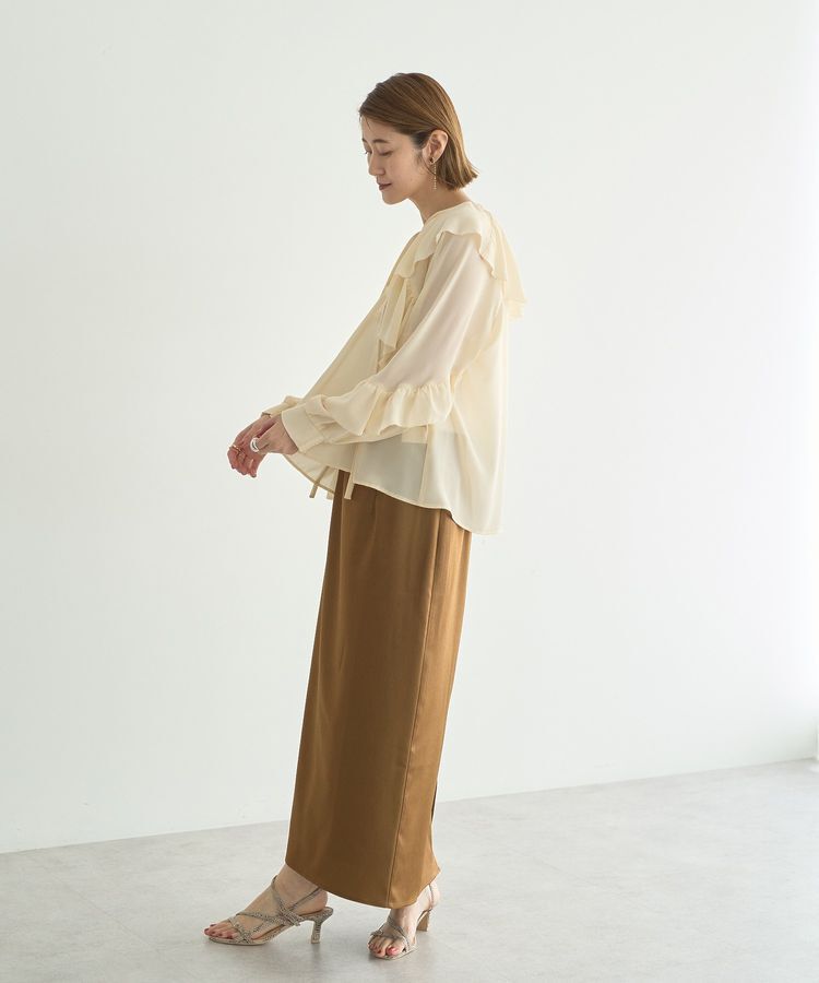 YECCA VECCA「シアーラッフルブラウス」|シャツ・ブラウス|