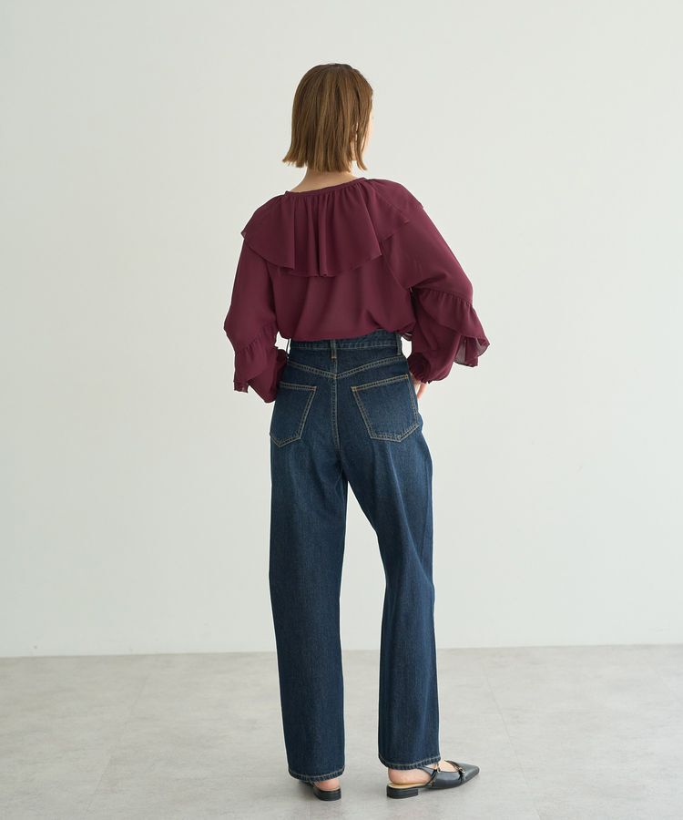 YECCA VECCA「シアーラッフルブラウス」|シャツ・ブラウス|