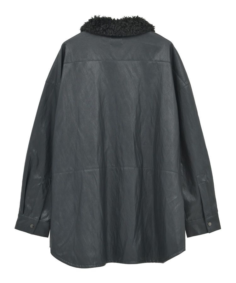 Editt by YECCA VECCA「レザーライクシャツジャケット」|テーラードジャケット|