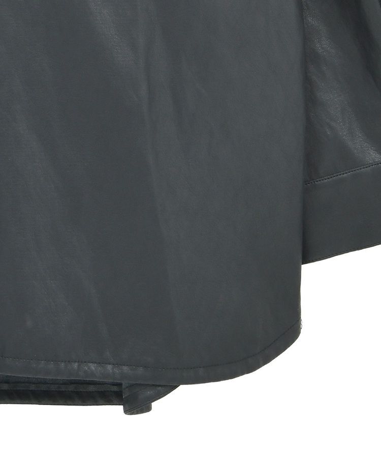 Editt by YECCA VECCA「レザーライクシャツジャケット」|テーラードジャケット|