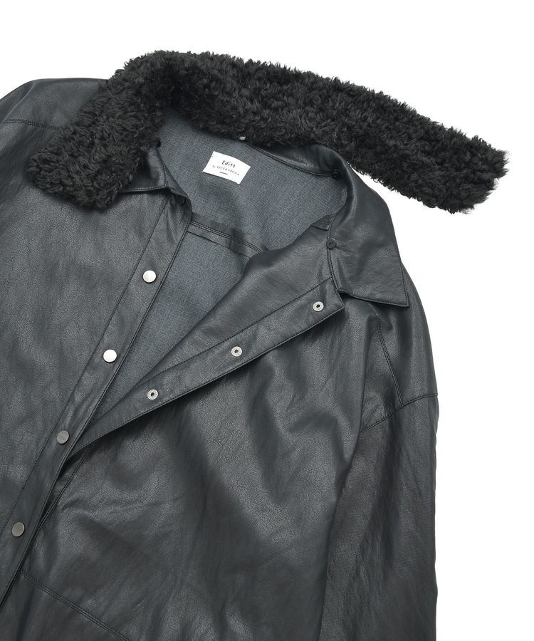 Editt by YECCA VECCA「レザーライクシャツジャケット」|テーラードジャケット|